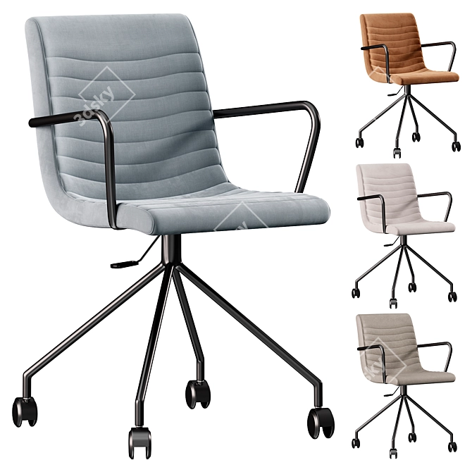 Modern Eco Grey Office Chair 3D model image 2