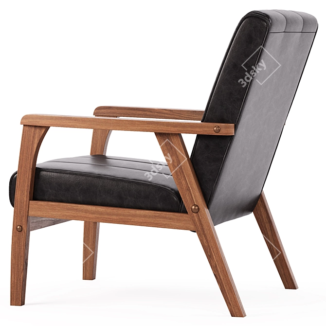 Scandinavian Chic Nikko Accent Chair 3D model image 2