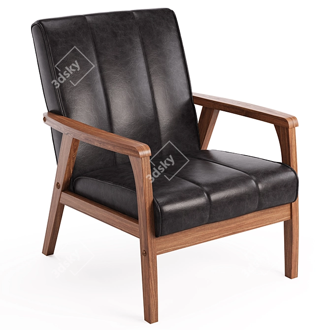 Scandinavian Chic Nikko Accent Chair 3D model image 6