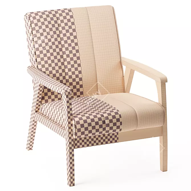 Scandinavian Chic Nikko Accent Chair 3D model image 7