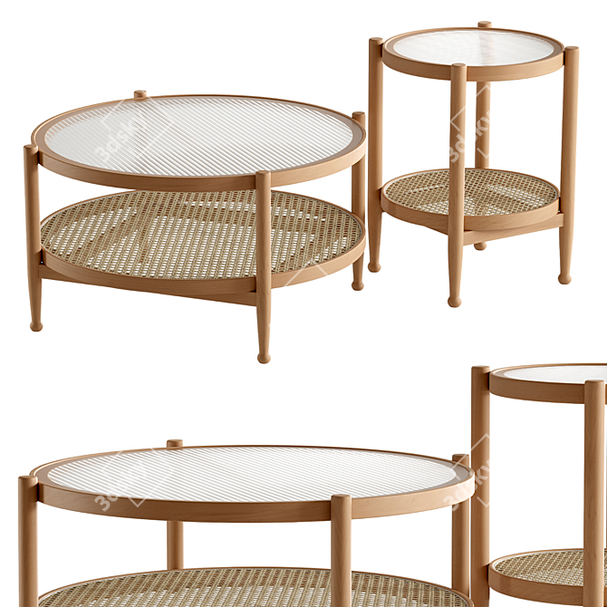 Elegant Olium Side Tables 3D model image 1