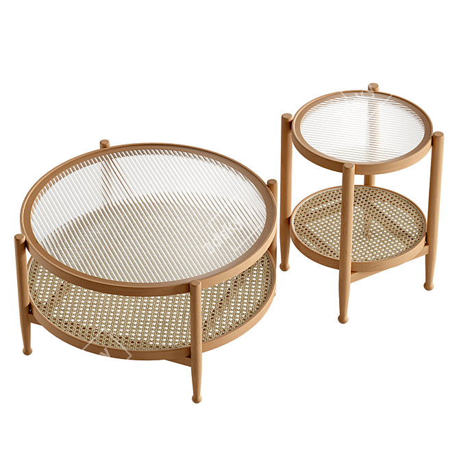 Elegant Olium Side Tables 3D model image 2