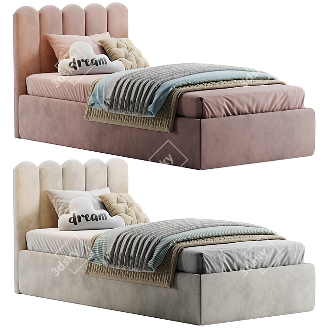 French-inspired Savoyard Kids Bed 3D model image 1