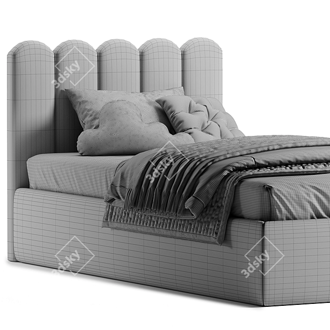 French-inspired Savoyard Kids Bed 3D model image 4