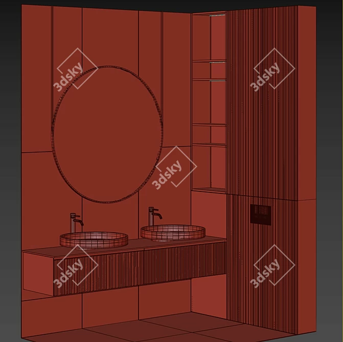 Eccentrico Bathroom Furniture Set 3D model image 5