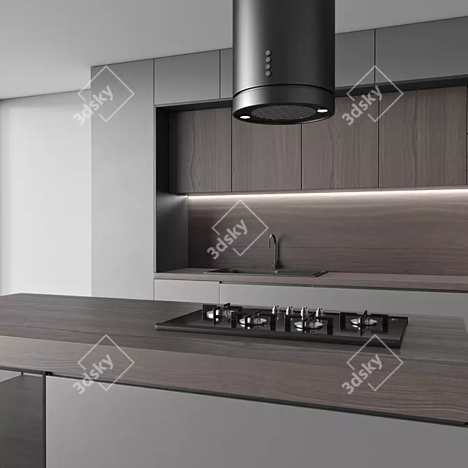 Modern Kitchen 3D Model Kit 3D model image 2