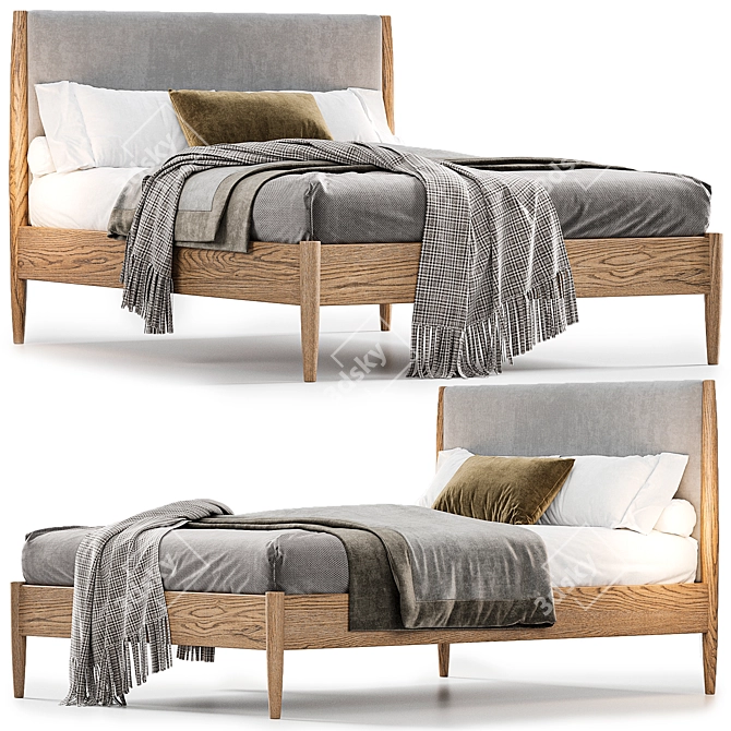 West Elm Mid-Century Bed 3D model image 6