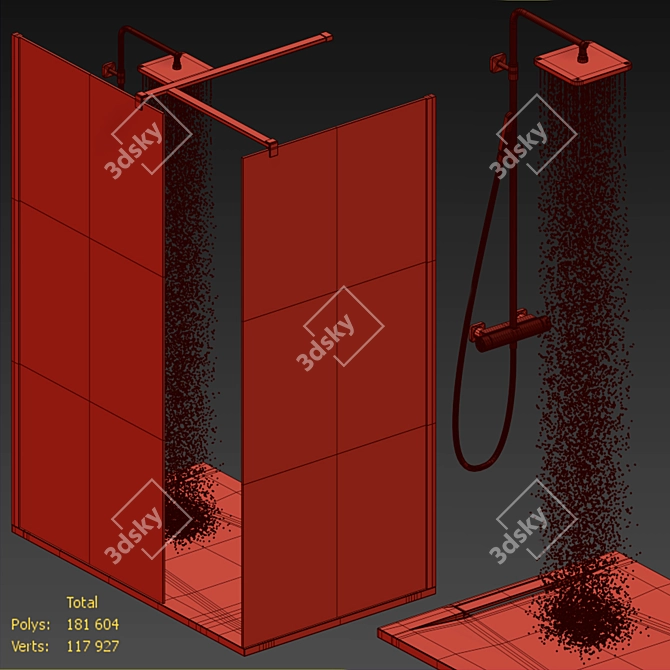 Roca Pyros Shower Tray Set 3D model image 4