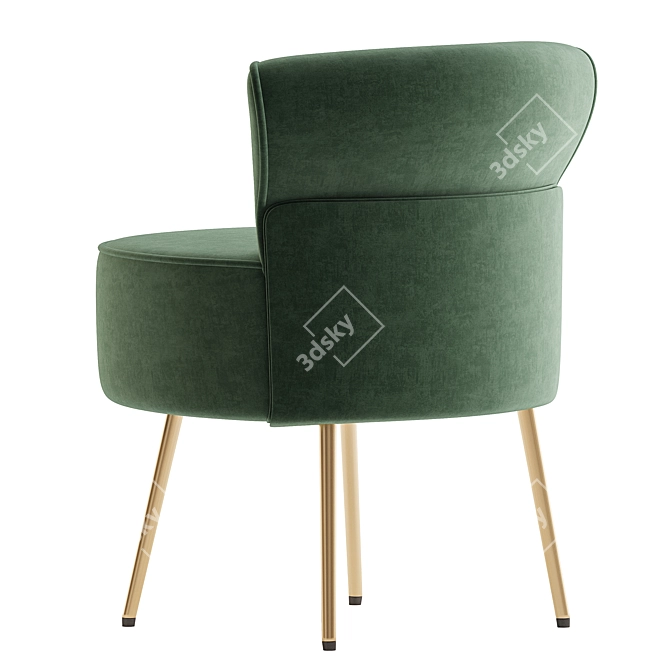 Title: Velvet Armchair Ottoman Set 3D model image 4