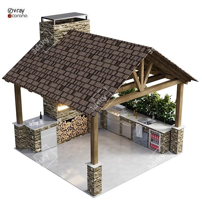 Outdoor Kitchen 60 2015 Version 3D model image 3