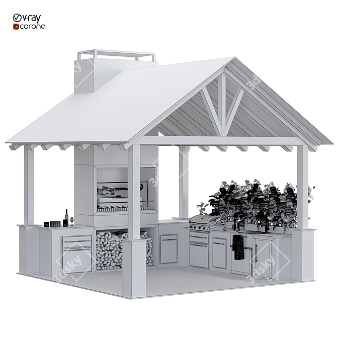 Outdoor Kitchen 60 2015 Version 3D model image 7