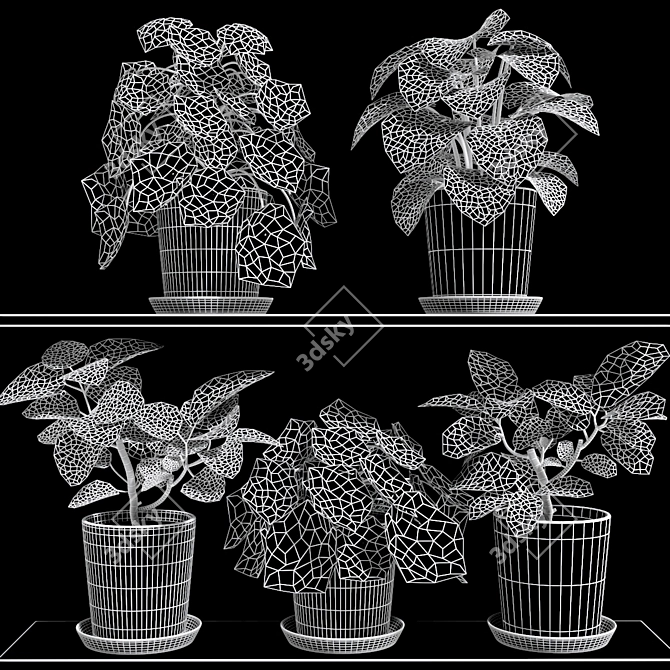 Translation: "material for high resolution renders." 
Unique Title: High-Res Plant Set Render 3D model image 7