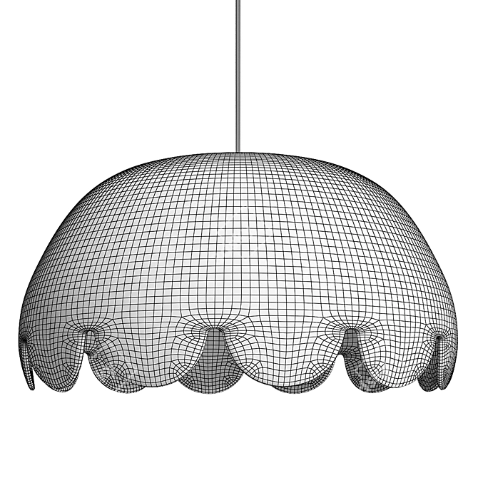 Elegant Scalloped Pendant Lights 3D model image 5