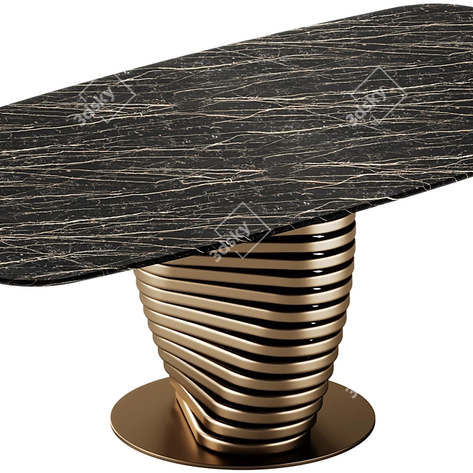  Eforma Rotolo Marble Dining Table 3D model image 2