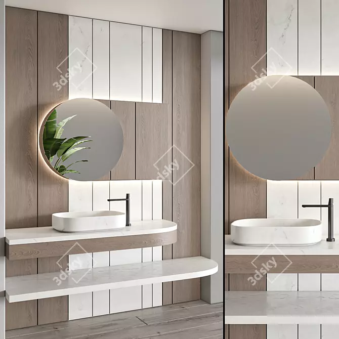 Modern Bathroom Furniture Set 109 3D model image 1