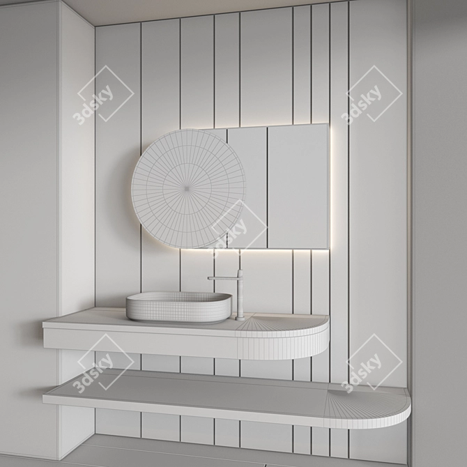 Modern Bathroom Furniture Set 109 3D model image 4