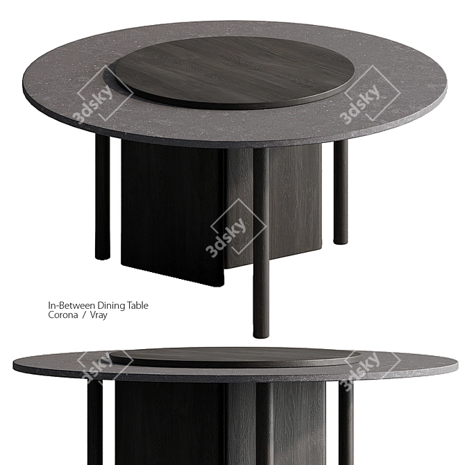 Sleek Modern Dining Table 3D model image 1