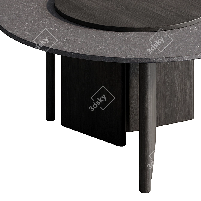 Sleek Modern Dining Table 3D model image 2