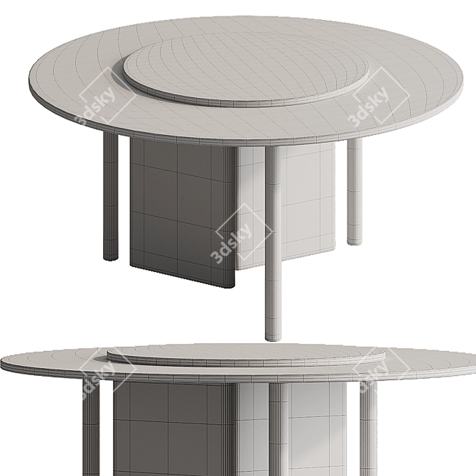 Sleek Modern Dining Table 3D model image 4