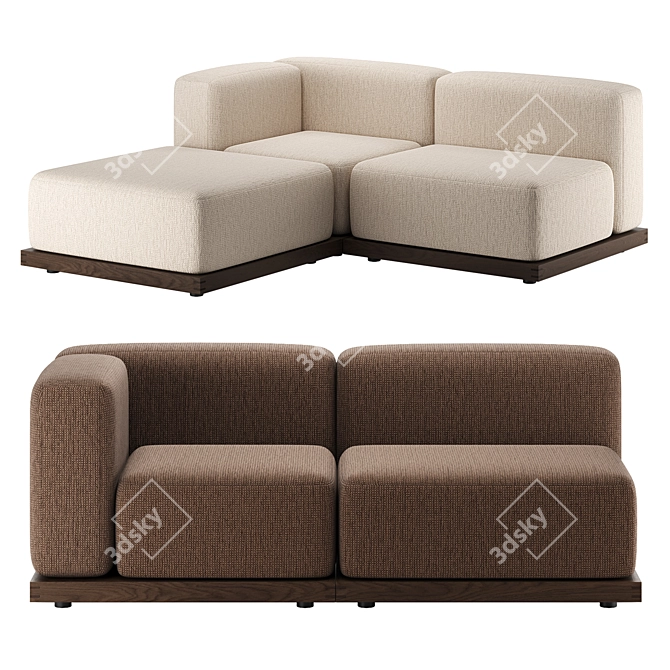 Karimoku N-S02 Compact Lounge Sofa 3D model image 1