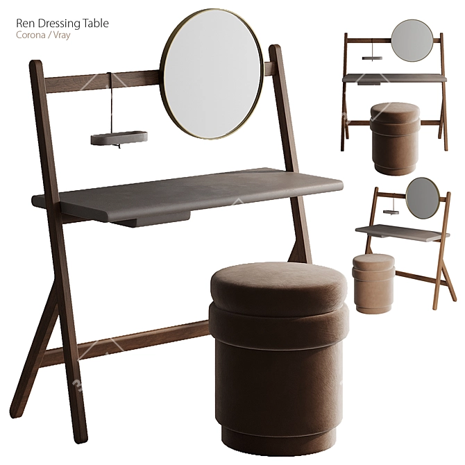 Elegant Ren Dressing Table 3D model image 1