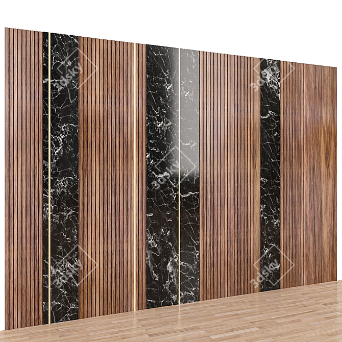 Modern 3D Wall Panel 02 3D model image 2