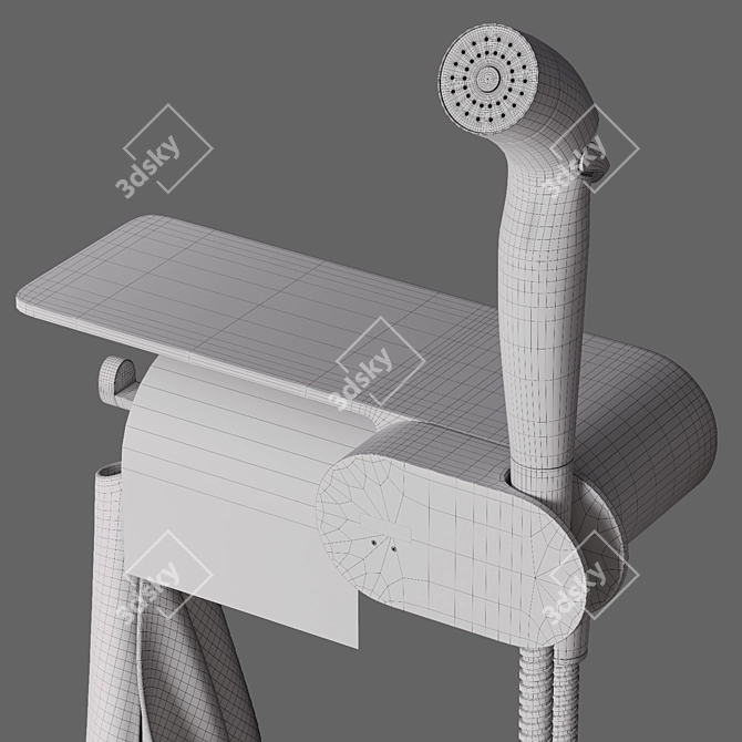 Concealed Mount Hygienic Shower Kit 3D model image 6