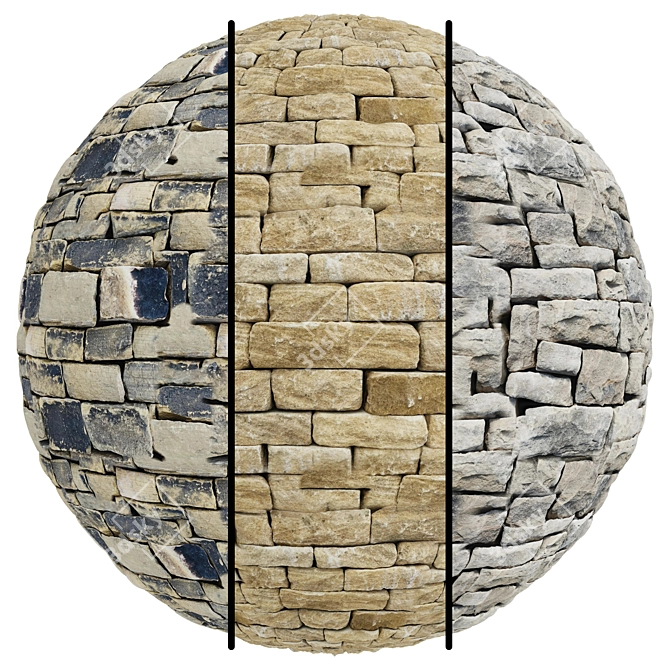 Stone Wall Tile Set | 4k 3D model image 1