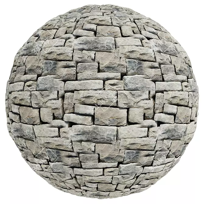 Stone Wall Tile Set | 4k 3D model image 2