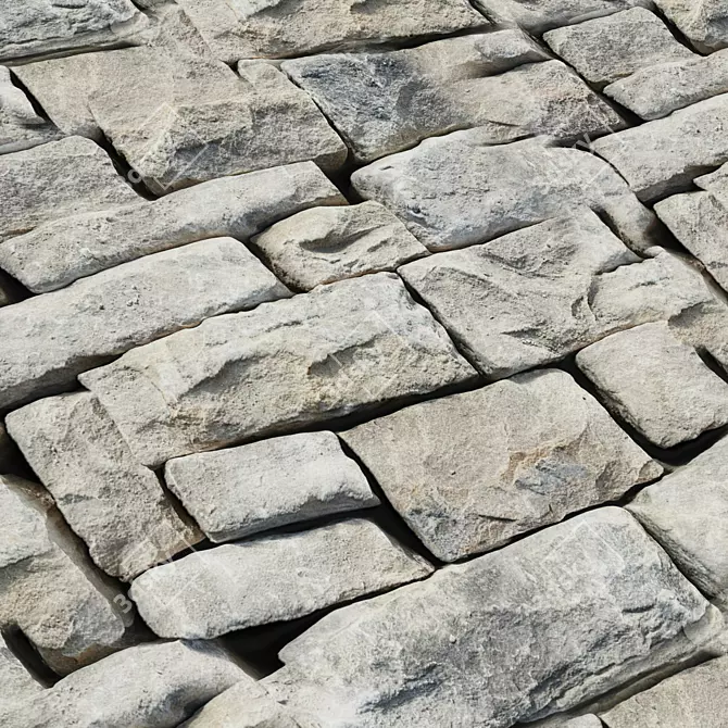 Stone Wall Tile Set | 4k 3D model image 3