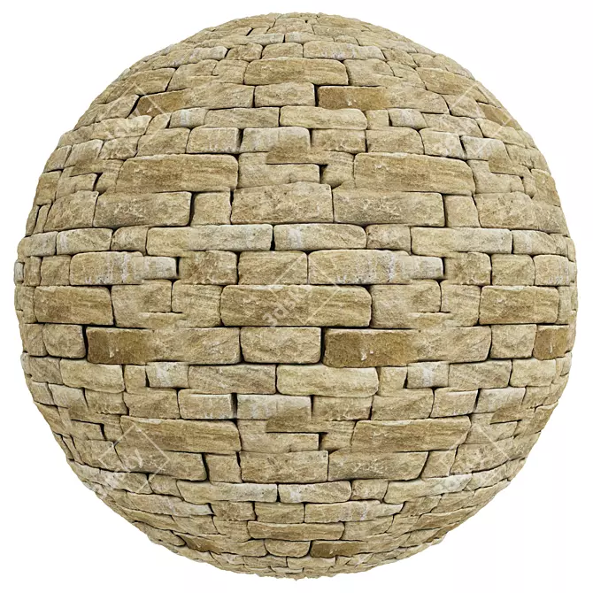 Stone Wall Tile Set | 4k 3D model image 4