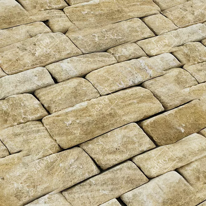 Stone Wall Tile Set | 4k 3D model image 5