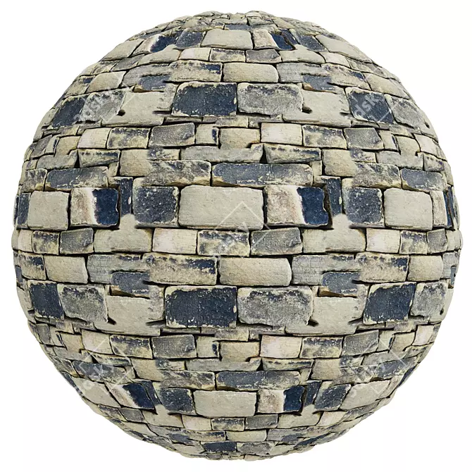 Stone Wall Tile Set | 4k 3D model image 6