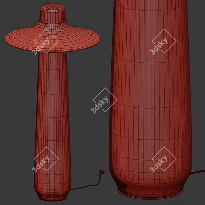 Alabaster and Brass Standing Lamp 3D model image 3