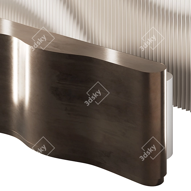 Organic Reception Desk with Metal Panels 3D model image 3