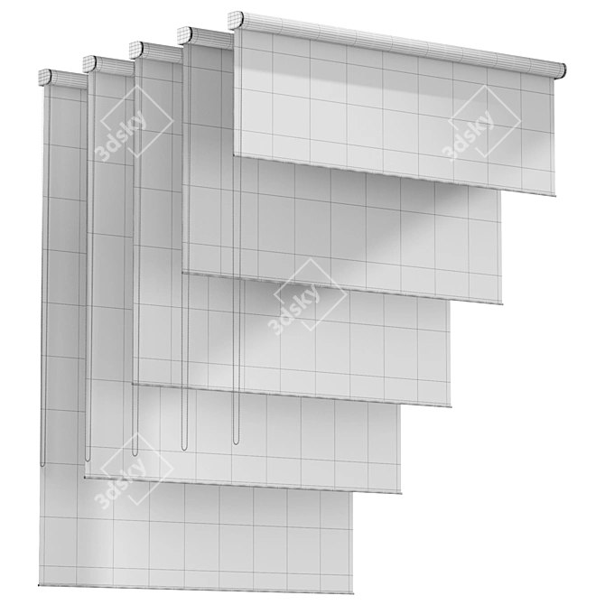 Title: Roller Blinds Curtains Set 3D model image 5