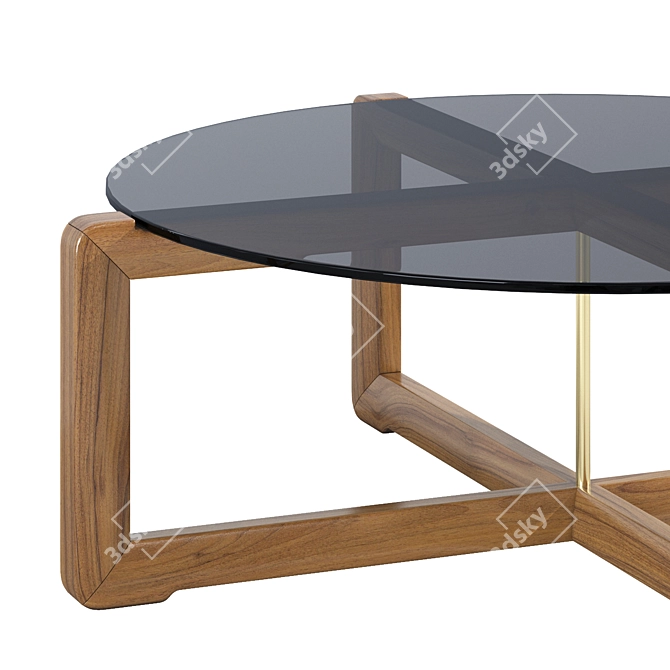 Stylish Round Glass Coffee Table 3D model image 3