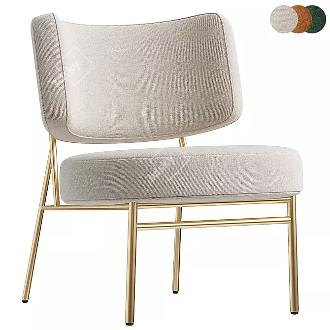 Elegant Coco Armchair in Millimeters 3D model image 1