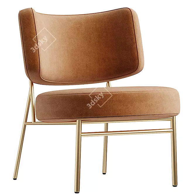 Elegant Coco Armchair in Millimeters 3D model image 2