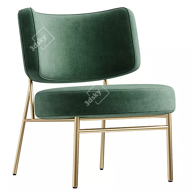 Elegant Coco Armchair in Millimeters 3D model image 3