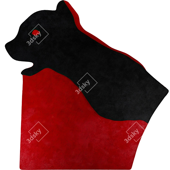 Luxury Red Velvet Cat Mat 3D model image 1