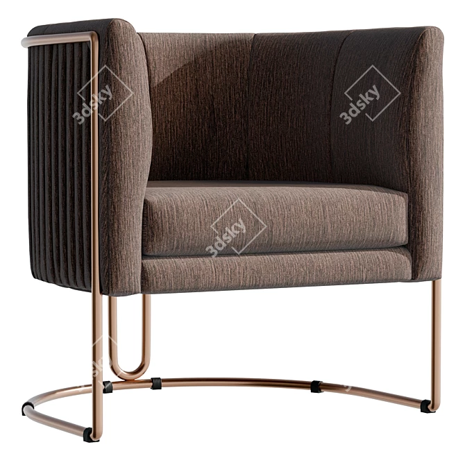 Velvet Cocktail Chair, Luxury Design 3D model image 1