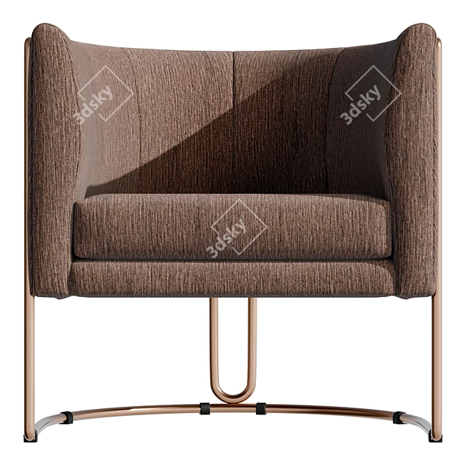 Velvet Cocktail Chair, Luxury Design 3D model image 2