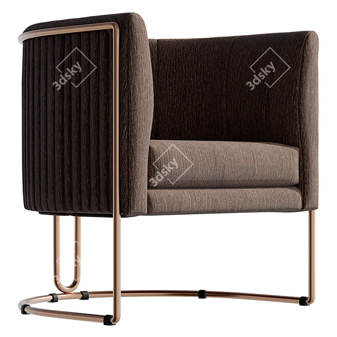 Velvet Cocktail Chair, Luxury Design 3D model image 4