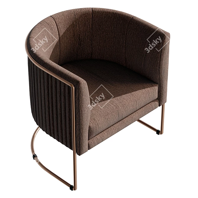 Velvet Cocktail Chair, Luxury Design 3D model image 5