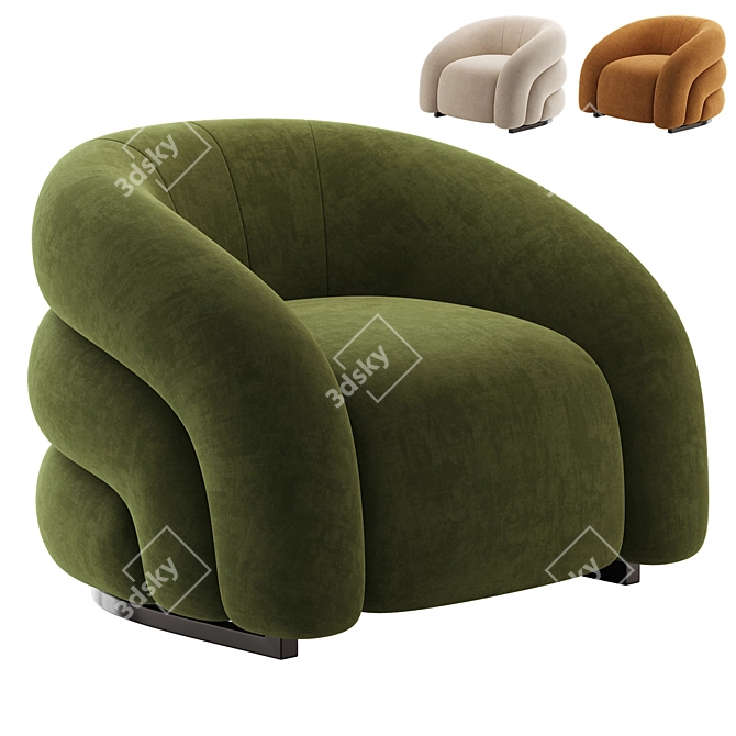 Modern Luxury Garden Recliner Chair 3D model image 1