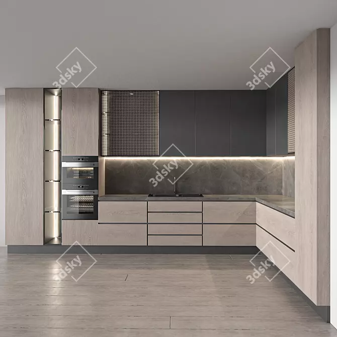 High Poly 3D Kitchen 74 3D model image 4