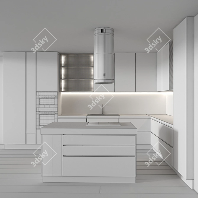 High Poly 3D Kitchen 74 3D model image 5