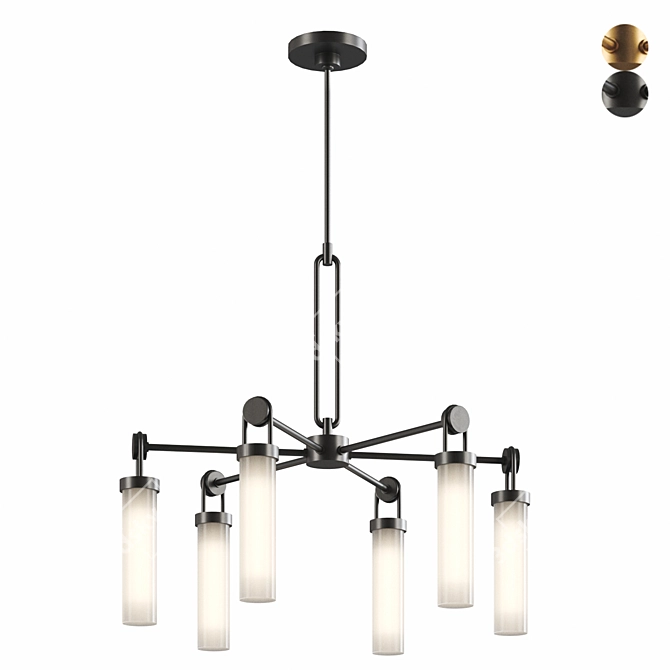 Modern WYNWOOD Chandelier Fixture 3D model image 1