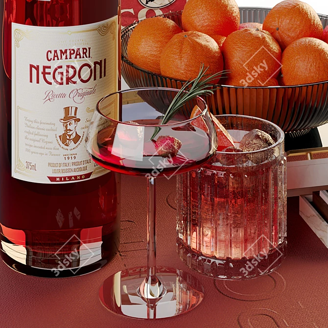 Campari Negroni 3D Model Kit 3D model image 5